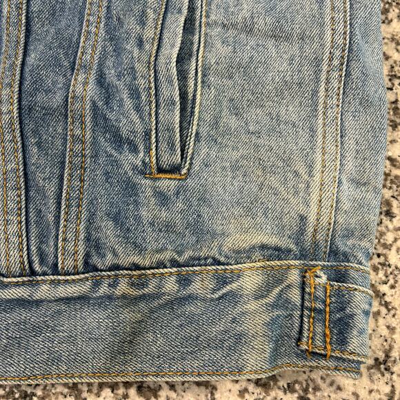 Mickey Mouse Inc World Travelers REVERSIBLE Denim Vest Mens Medium Plaid Vtg 90s - Picture 7 of 13